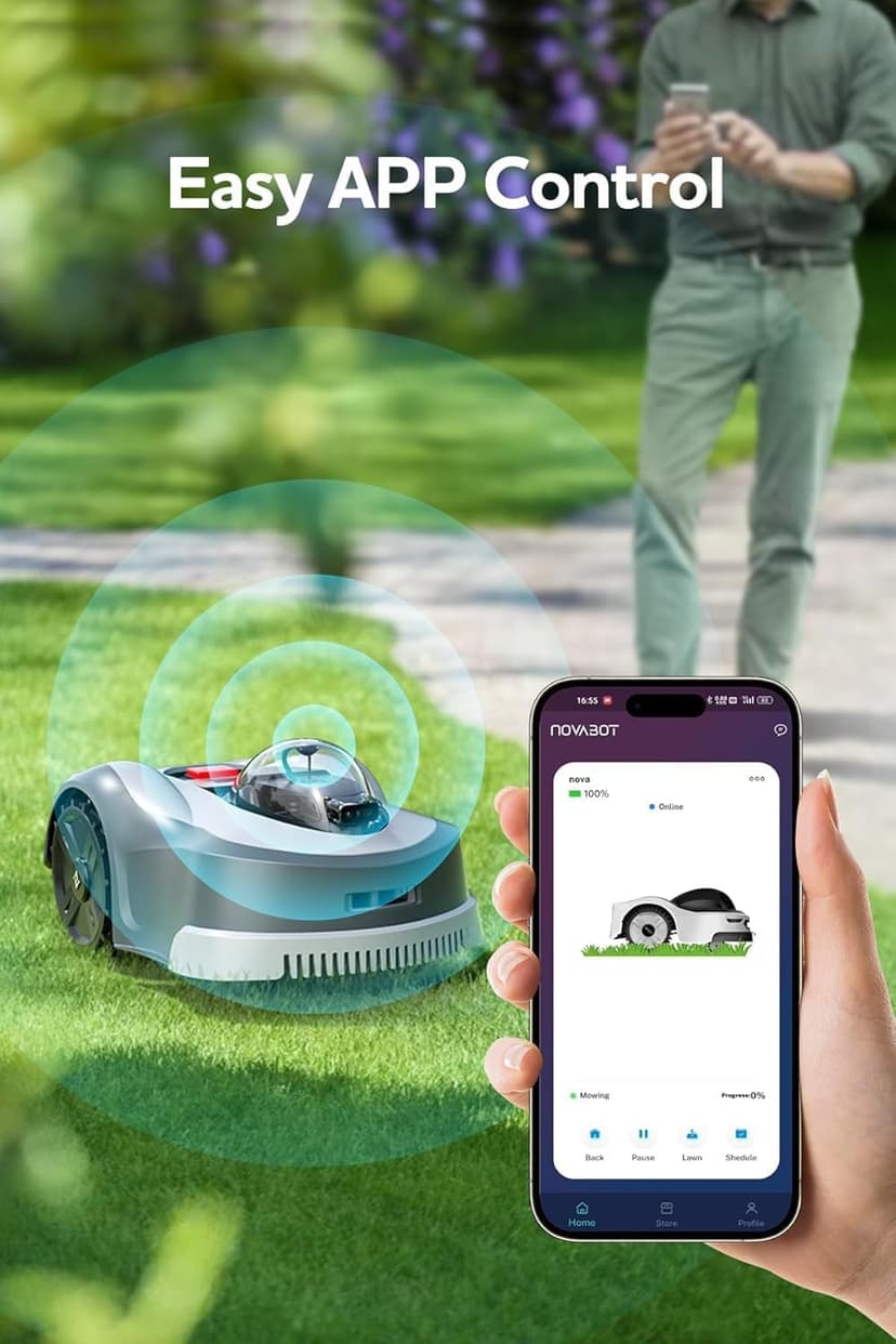 N2000 Robot Lawn Mower Perimeter Wire Free RTK,TOF,Vision Robotic Lawnmower 1.5 Acres,AI Assisted Mapping,Virtual Boundary,Multi Zone Management,APP Control,Cut Height 0.8"-3.5",Anti-Theft