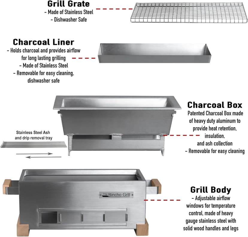 MG-168 Yakitori Tabletop Charcoal Grill-Mini Japanese Style Hibachi