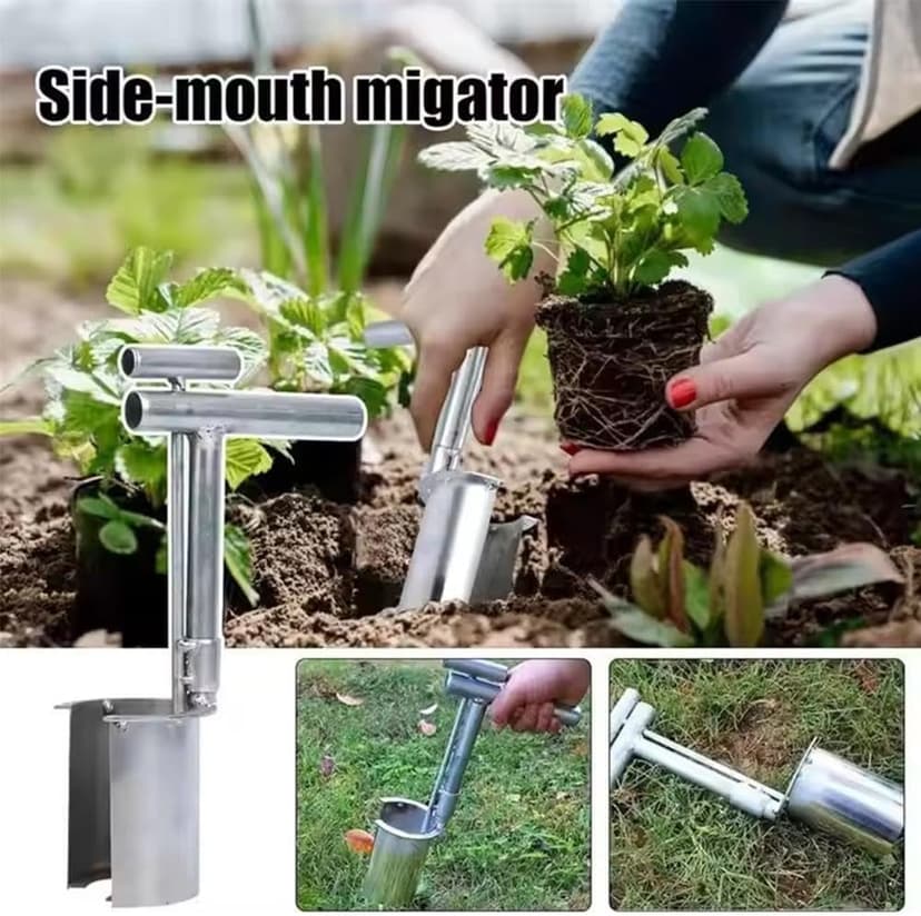 Bulb Planter Tool, 2025 New Plant and Fruit Tree Seedling Transplanter,Heavy Duty Stainless Steel Seed Planting Tools for Digging Holes Sowing Plant Bulb