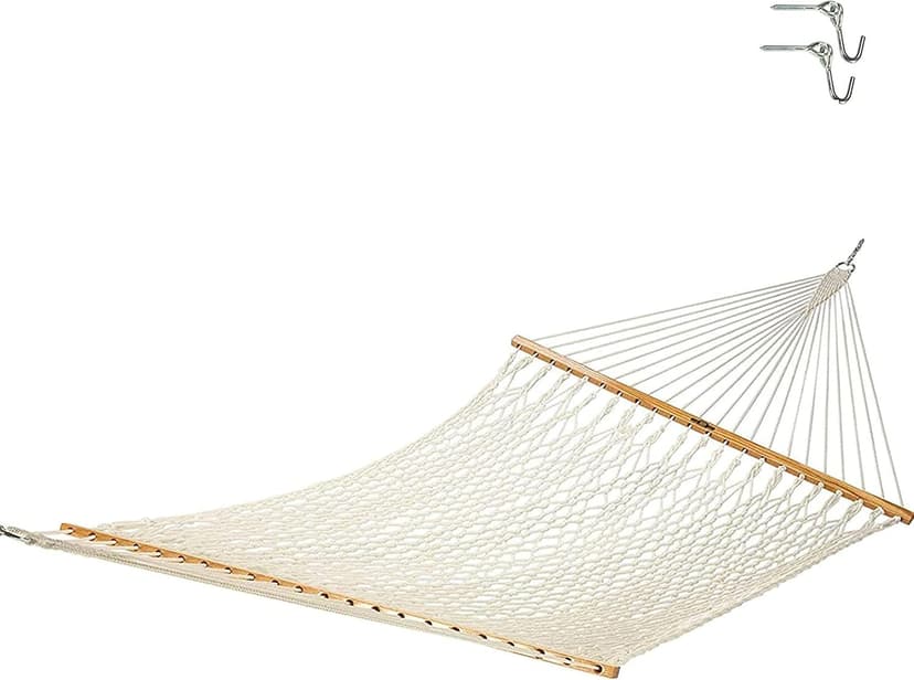 Original Pawleys Island 13OC Original Deluxe Cotton Rope Hammock with Free Extension Chains & Tree Hooks, Handcrafted in The USA