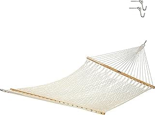Original Pawleys Island 13OC Original Deluxe Cotton Rope Hammock with Free Extension Chains & Tree Hooks, Handcrafted in The USA
