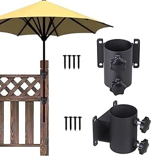 Heavy Duty Patio Umbrella Holder,Patio Umbrella Stand Umbrella Clamp Mount Bracket for Deck Railing, Mount to Deck, Fences ,Balcony or Outdoor Courtyard etc (2)