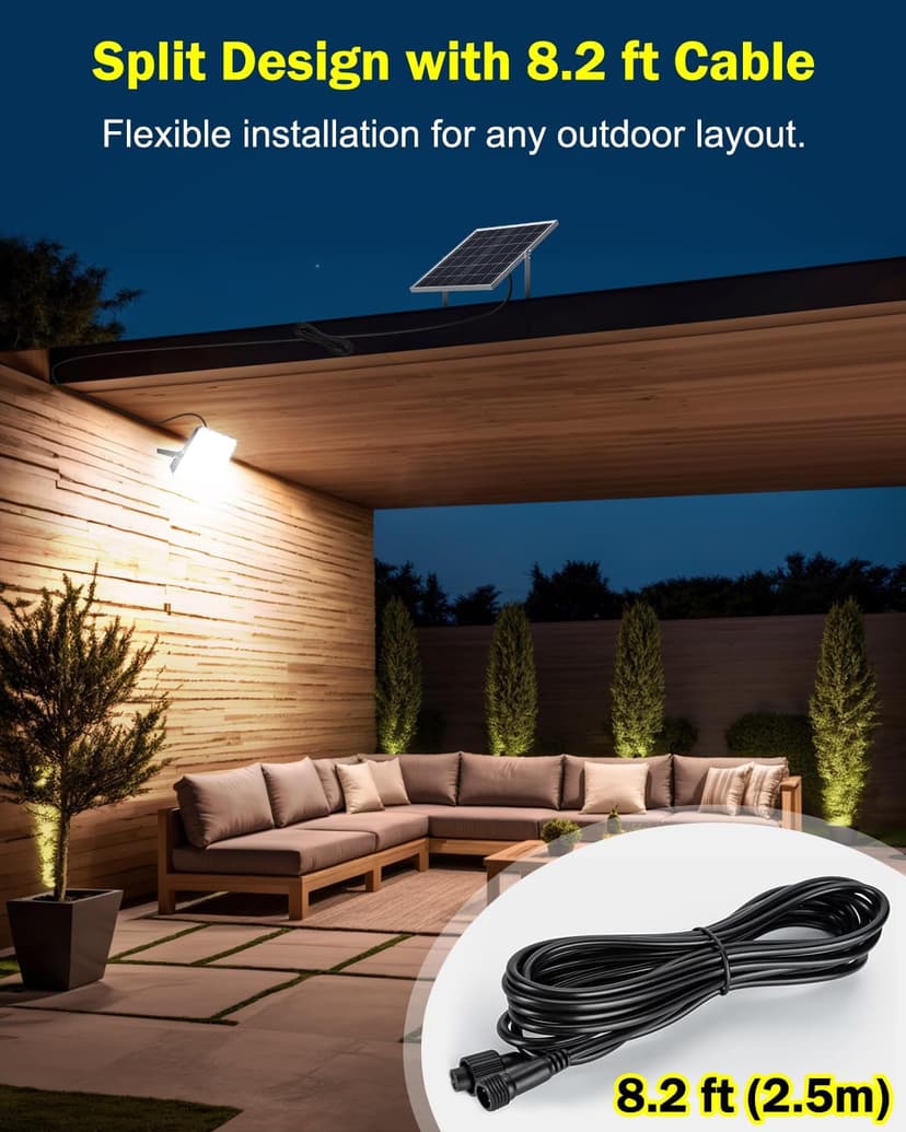 Engrepo Solar Lights Outdoor 10000LM Auto On/Off Dusk to Dawn Light with 20000mAh Battery, IP65 Waterproof Outside Solar Powered Security Flood Light with Remote Control for Wall Porch Shed Barn.