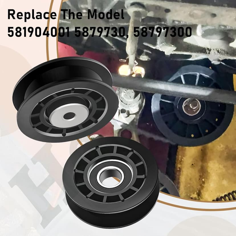 587973001 587969201 Idler Pulley Assembly Compatible With Husqvarna Craftsman Walk-Behind Lawn Mowers, for Lawn Mower Decks Idler Pulley HU725AWD/BBC, HU725AWDHQ, LC221RH Replaces Previous 581904001