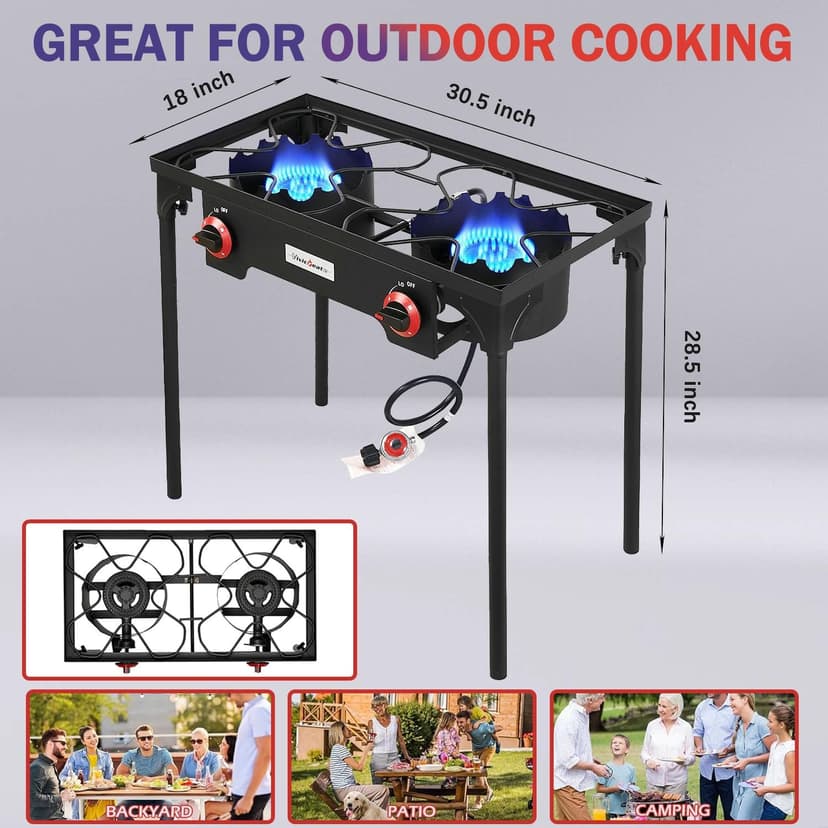 Vivicreate Propane Gas 20 PSIG high pressure regulator outdoor camping camp garden BBQ grill stove burner