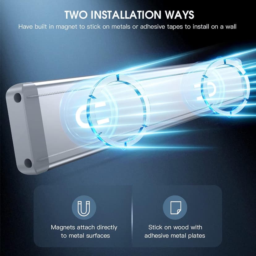 Under Cabinet Lights, 40 LED Rechargeable Battery Operated Motion Sensor Light Indoor, 2 Pack Magnetic Dimmable Closet Lights, Wireless Under Counter Lights for Kitchen, Stairs
