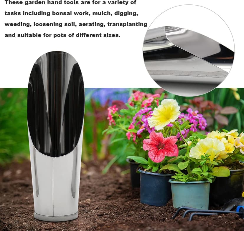3pcs Succulent DIY Bonsai Plant Garden Tool for Digging Fertilizer Feed Scooper 3 Sizes Soil Scoops Soil Metal Spade Shovel Cup