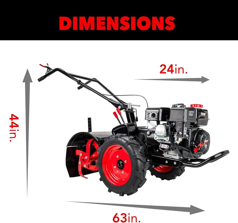 Pulsar 20-Inch Gasoline Powered Rear Tine Tiller with Variable Speed and Rotating Handle