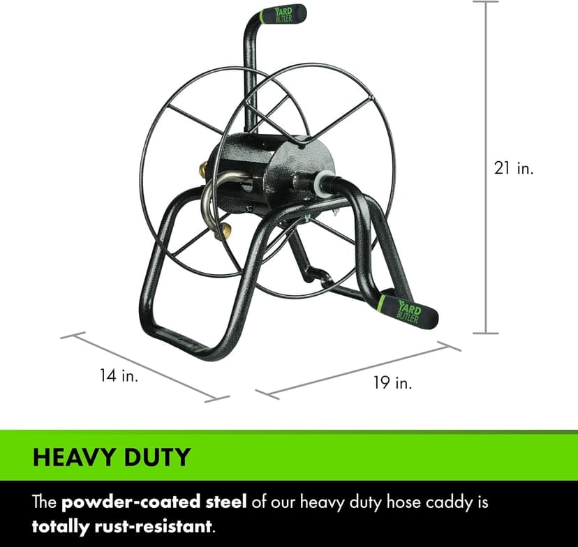 Yard Butler Handy Reel Silver Vein - Compact & Easy-to-Use Garden Hose Reel - Portable Design with Mounting Option - Make Watering Your Plants, Flowers & Lawn Easy