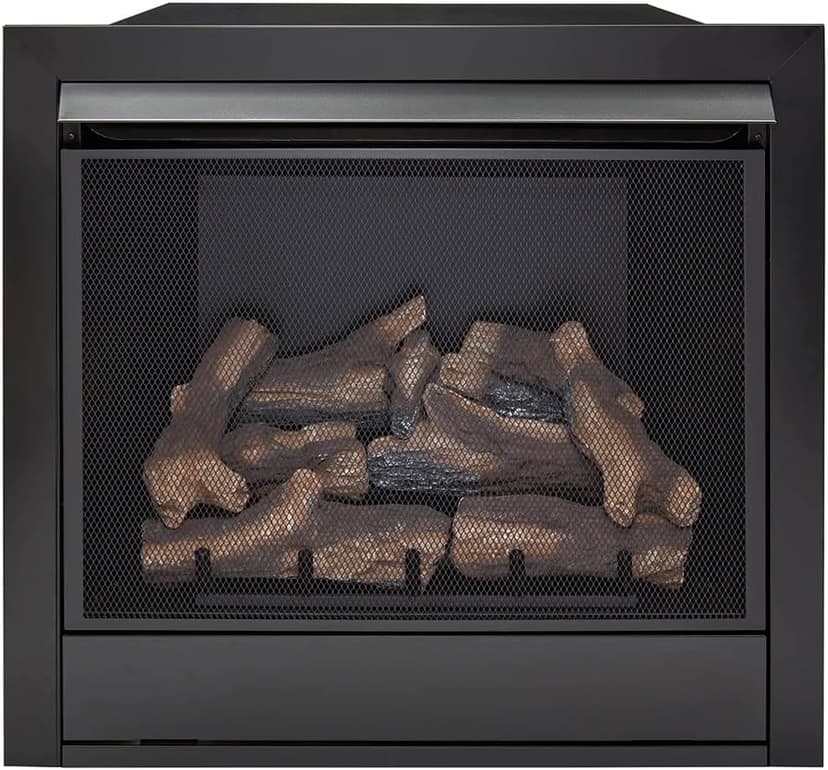 Duluth Forge Dual Fuel Ventless Gas Fireplace Insert, Remote Control, 9 Fire Logs, Use with Natural Gas or Liquid Propane, 32000 BTU, Heats up to 1500 Sq. Ft., Black