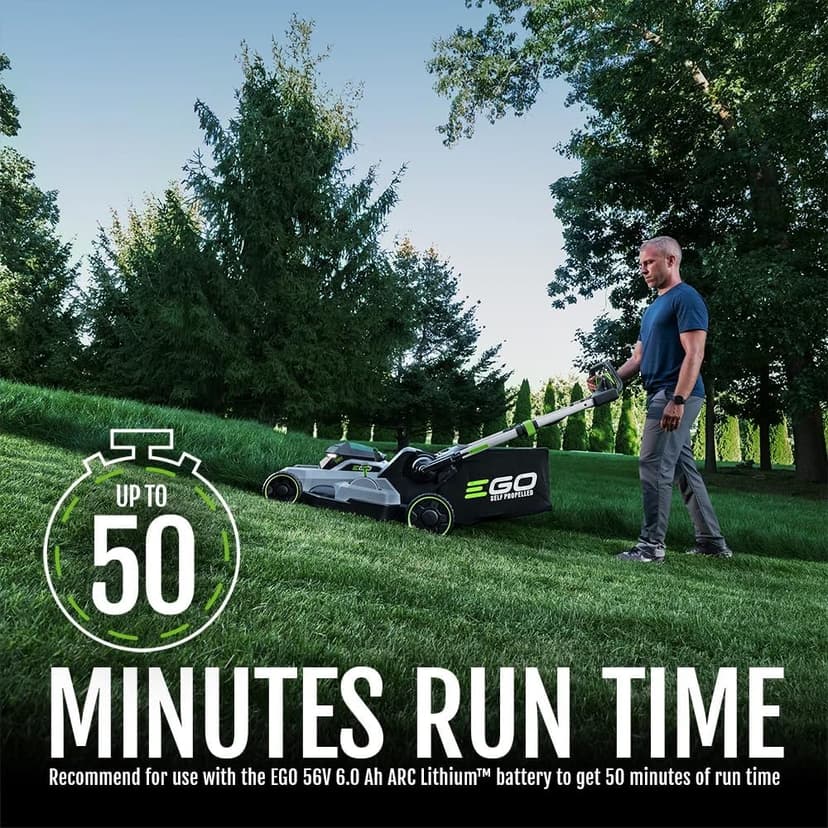 EGO POWER+ Electric Lawn Mower, Self-Propelled Cordless, Includes 56V 6.0Ah Battery And 320W Charger - LM2114SP