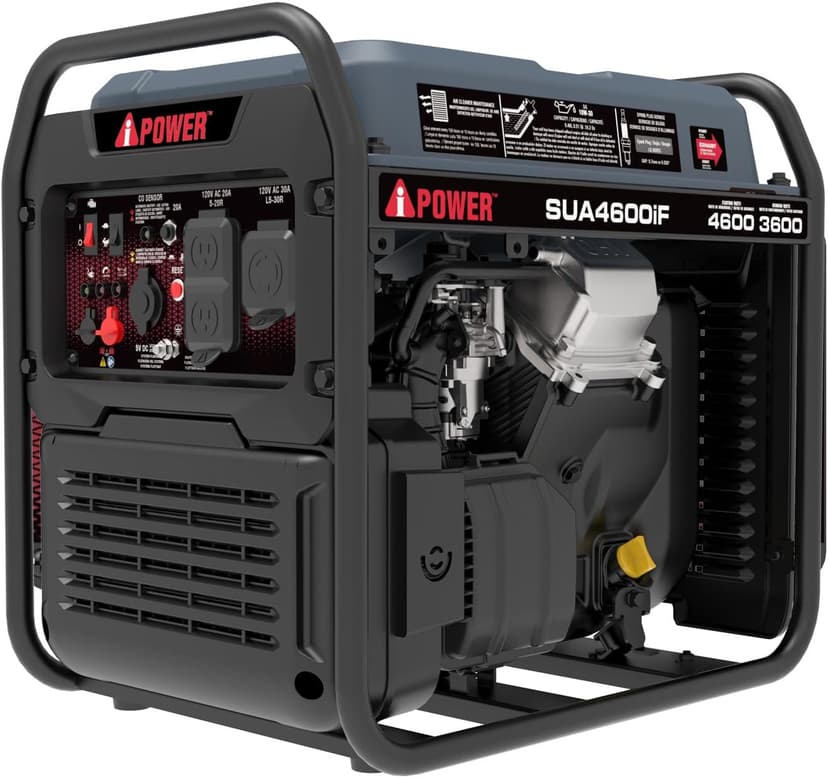 A-iPower 4600W RV-Ready Open Frame Inverter Generator Gas Powered, Lightweight Portable Power Supply with CO Sensor