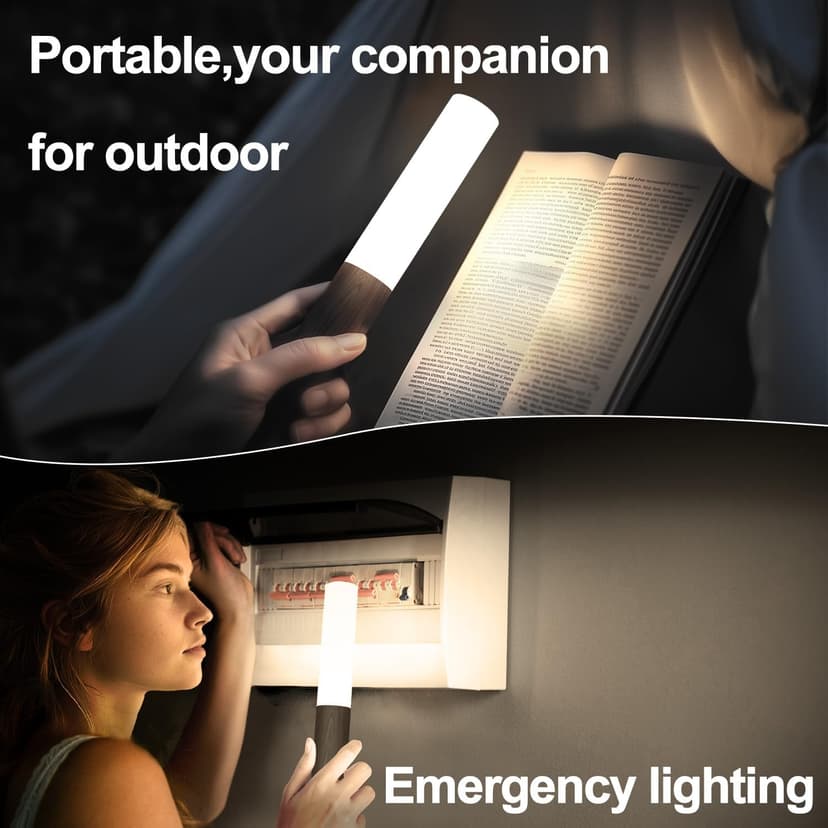 Battery-Operated Wall Sconce Wall Lights: 2200mAh Rechargeable Motion Sensor Magnetic Wireless Stairway Lights Portable Hallway Light Wooden Wall Lighting for Bedroom Stair(White Light)