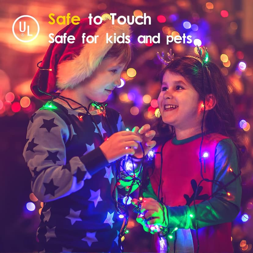 Techip 108FT 300LED Christmas String Lights Outdoor Indoor Extendable Green Wire Memory Function 8 Modes Waterproof Fairy String Lights for Xmas Tree Holiday Party Garden