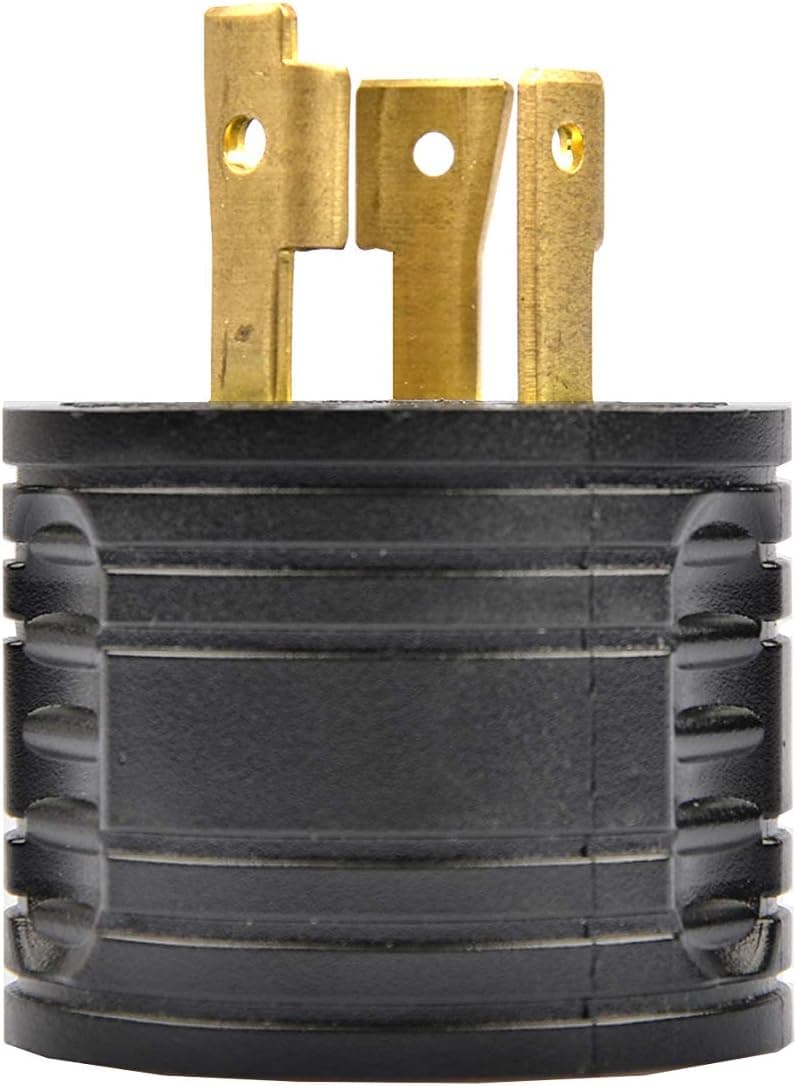 RVGUARD Generator Adapter Plug 3 Prong to RV 30 Amp, NEMA L5-30P to NEMA TT-30R Locking Adapter