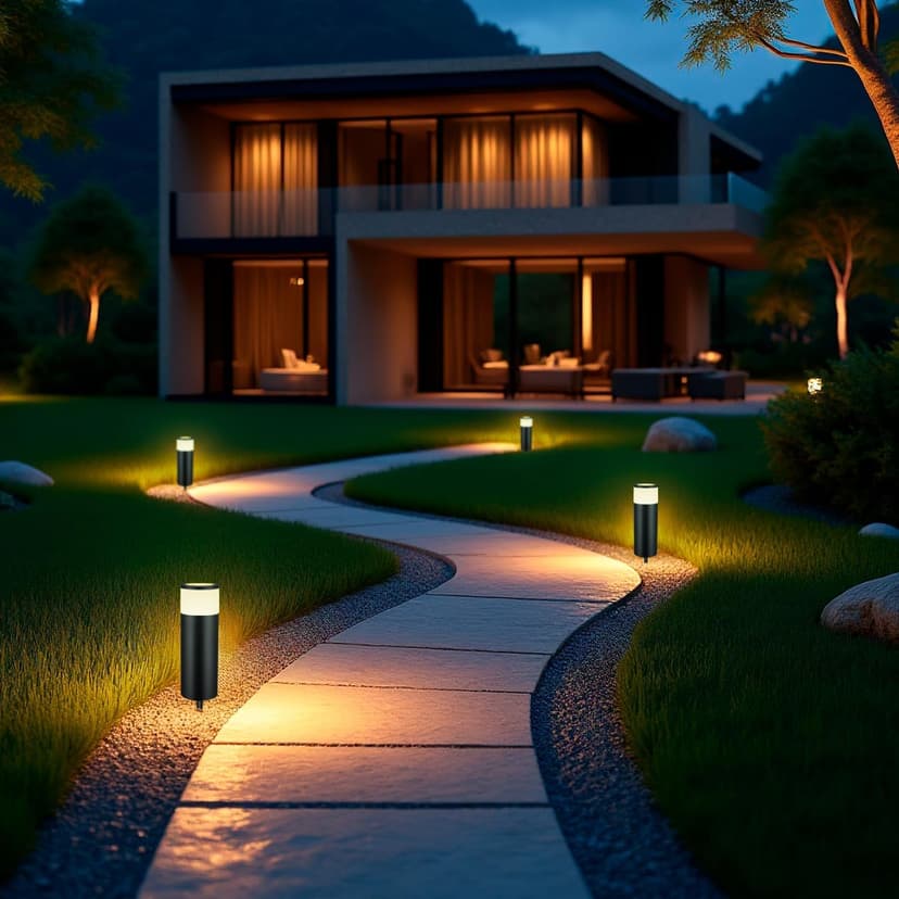 5CCT Low Voltage Bollard Pathway Lights, 4.5W 320LM 12-24V AC/DC Aluminum Waterproof Outdoor Landscape Path Light 4FT Corded with IP65 Wire Nuts 4Pack 1800K/2200K/2700K/4000K/5000K Seletable