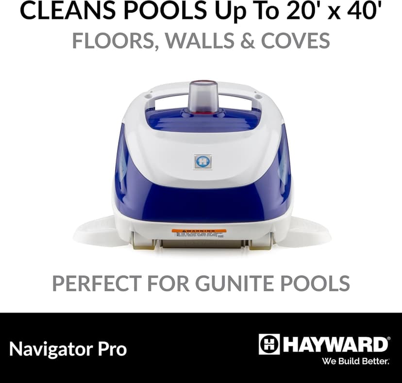 Hayward W3925ADC Navigator Pro Suction Pool Cleaner for In-Ground Gunite Pools up to 20 x 40 ft. (Automatic Pool Vacuum)
