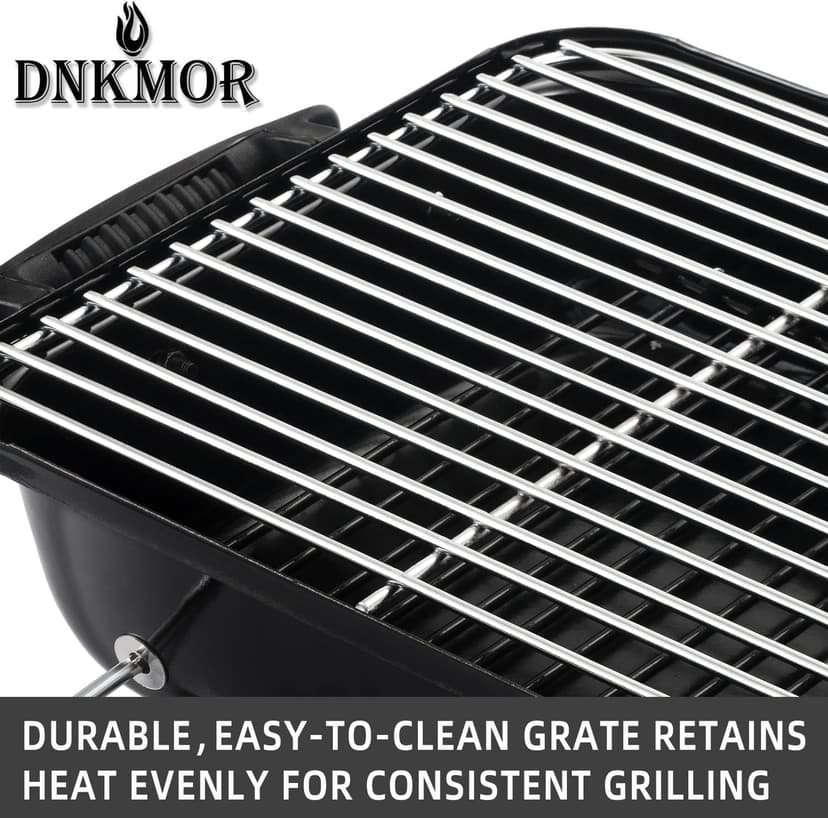 Portable Charcoal Grill, Tabletop Outdoor Barbecue Smoker, Small BBQ Grill for Outdoor Cooking Backyard Camping Picnics Beach by DNKMOR RED