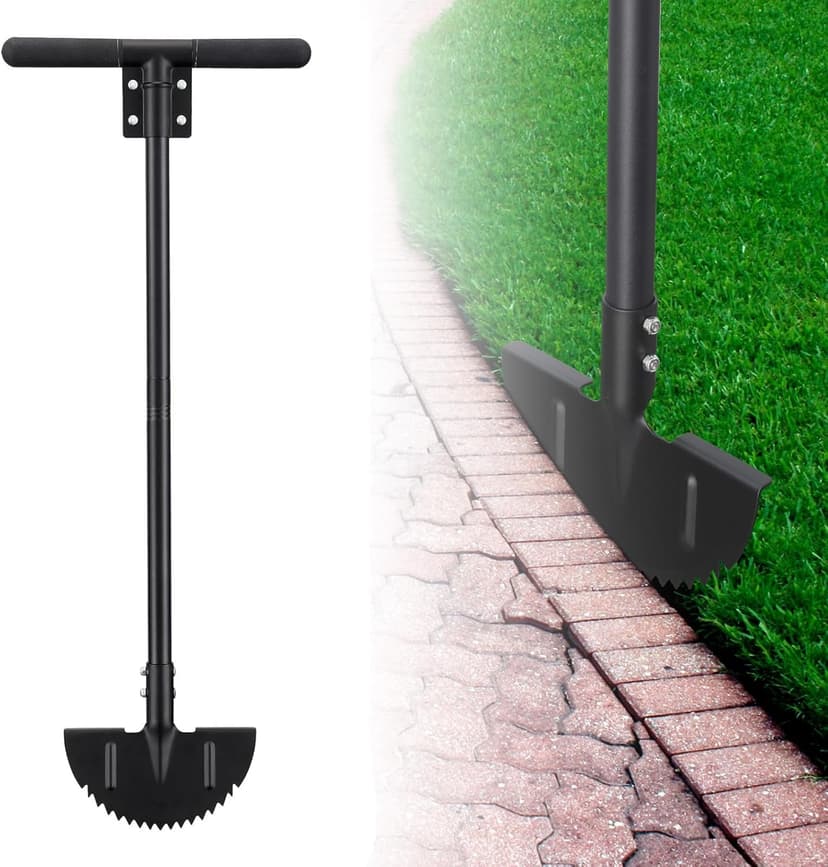 Professional Edger Lawn Tool – 36 inch Heavy Duty Stainless Steel Weed Cutter Tool with Ergonomic Metal Handle – Perfect for Garden, Yard Landscaping, and Turf Trimming, Black