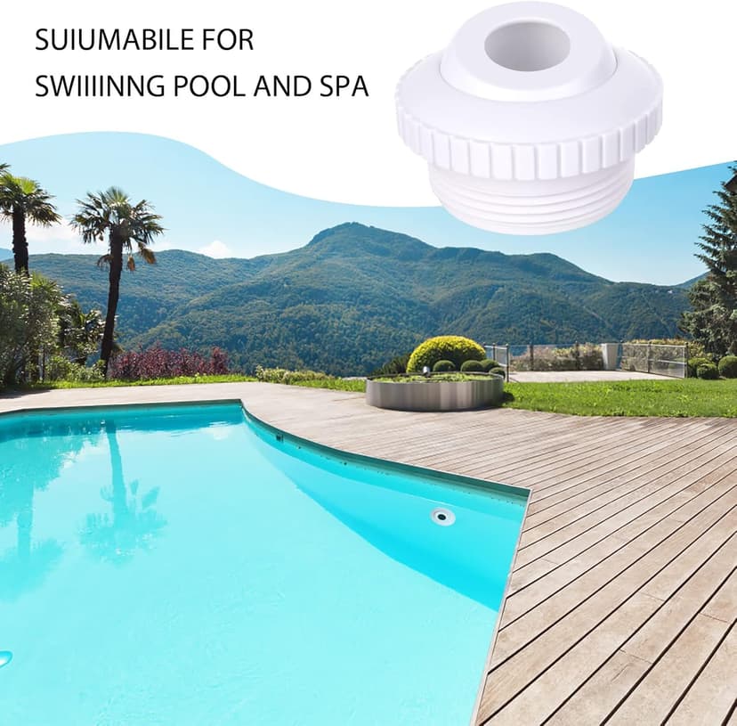 Thinp 2 Pieces Pool Jet Nozzles, 3/4" Directional Flow Eyeball Inlet Jet, Swimming Pool Return Jet Replacement Parts Fittings Spa with 1-1/2 Inch MIP Thread Pool Accessories for Cleaning