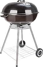 22 Inch Portable Charcoal Grill with Wheels for Outdoor Cooking Barbecue Camping BBQ Coal Kettle Grill - Heavy Duty Round with Thickened Grilling Bowl Wheels for Small Patio Backyard