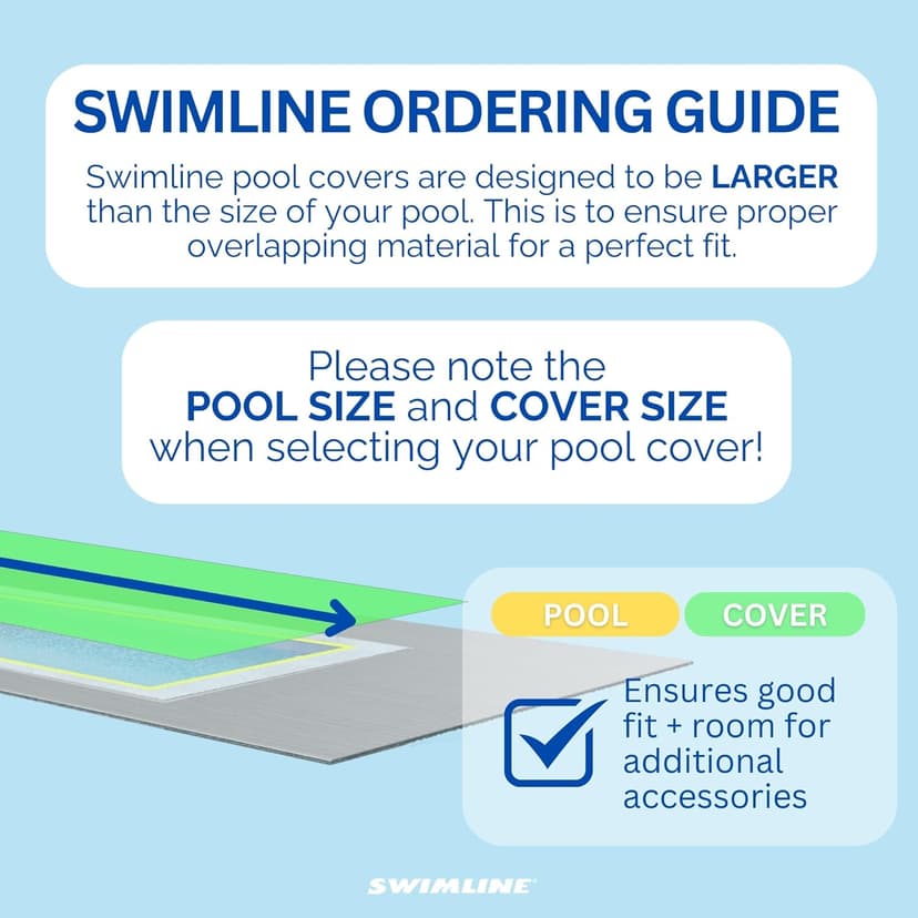 SWIMLINE HYDROTOOLS Supreme Guard Heavy Duty Winter Pool Cover for Inground Swimming Pools | for 20 X 36 FT Rectangle Pools | 25 X 41 FT Cover Size | Green/Black | Water Tube Sleeves | CO122541R
