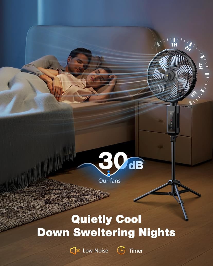 Misting Fan Portable, 20000mAh 12-Inch Outdoor Misting Fan for Patios Outside, 2 In 1 Pedestal & Tabletop Oscillating Fans with Misting Kit, Rechargeable Cooling Fans with Remote/Mist/7 Gear/Timer