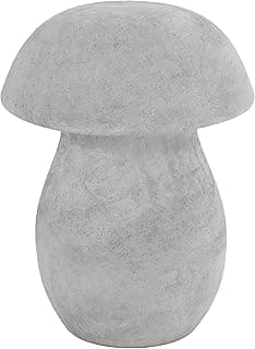 Happy Trees Mushroom Statue Garden Decor, Kids Art Project, Paintable, Gift, Indoor/Outdoor, Strong Lightweight Concrete Sculpture, 10" Tall