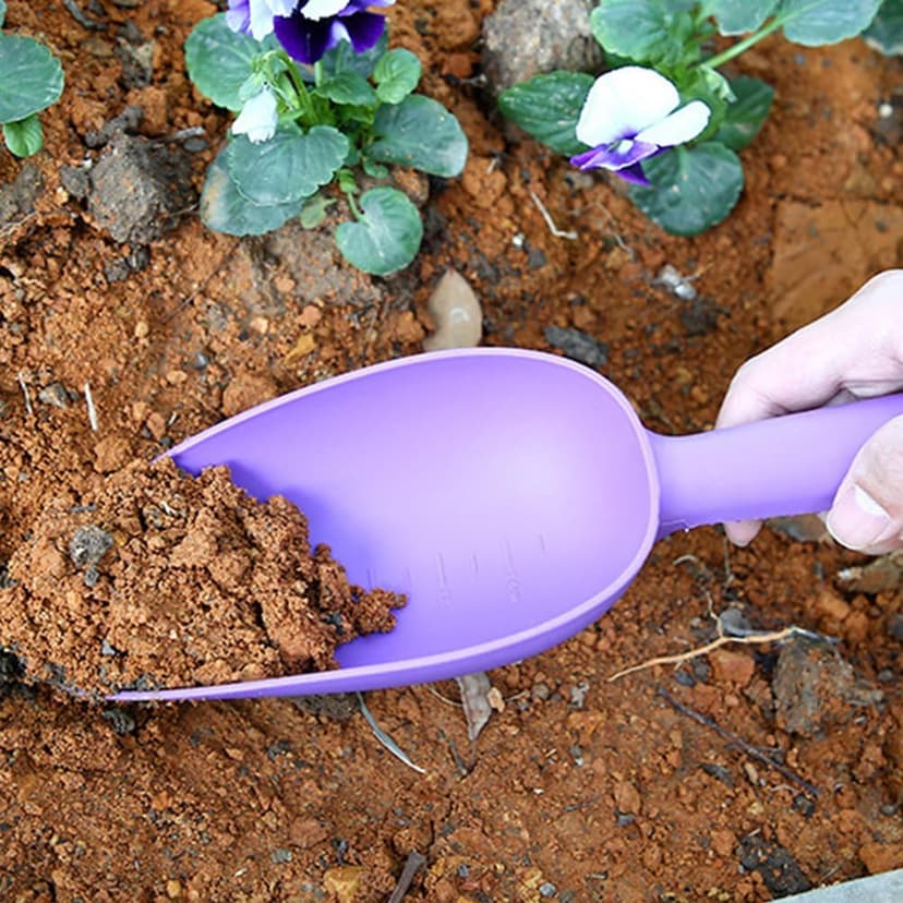 Angoily Garden Shovel, 5PCS Shovels for Digging with Mark, Plastic Soil Scoop Colorful Soil Shovel Trowel Garden Tool, Gardening Shovel, Hand Shovel, Cultivating Planting Shovel Gardening Tool