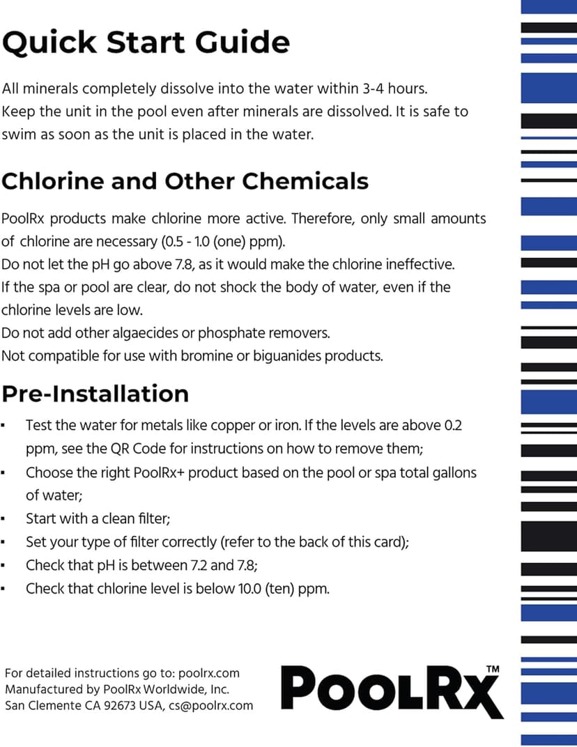 Pool RX 101001 6 Month Algaecide Blue Treats 7.5k-20k gallons, Single, Unit
