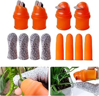 YBB 12 Pcs Gardening Silicone Thumb Knife Harvesting Tool, Separator Finger Plant Fruit Picking Knife Garden Tool (L)