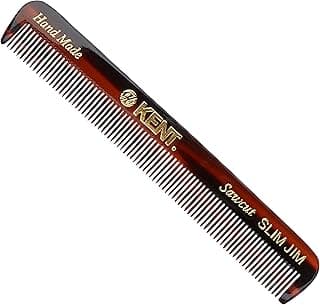Kent Slim Jim Handmade All Fine Tooth Pocket Comb for Men, Hair Comb Straightener for Everyday Grooming Styling Hair, Mustache and Beard, Use Dry or with Balms, Saw Cut Hand Polished, Made in England