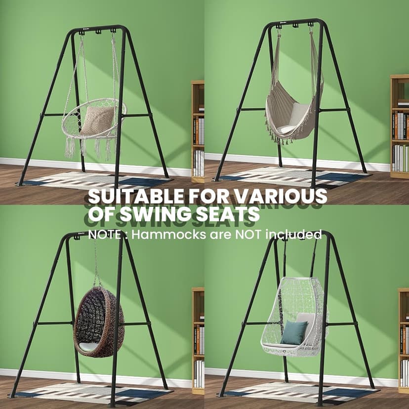 Swing Stand, Hammock Chair Stand Max Load 330lbs, Heavy Duty Hammock Stand,Outdoor or Indoor Hanging Chair Stand only,Hammock Chair not Include