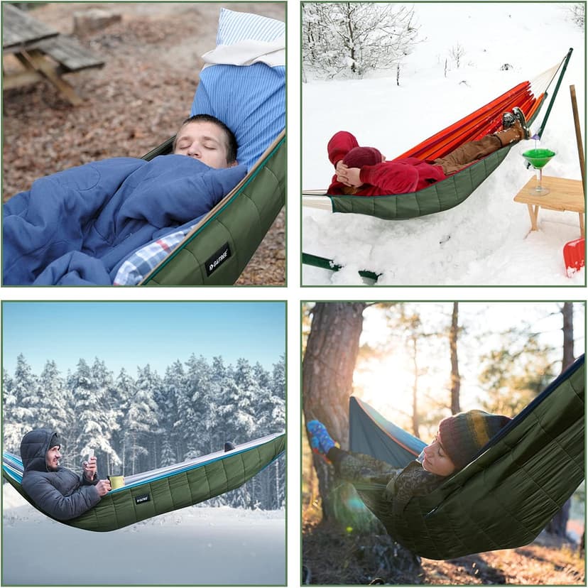 G4Free Hammock Underquilt for Single & Double Camping Hammocks, Lightweight Portable Top Warm 4 Season Winter Under Quilt for Outdoor Camping Hiking Backpacking