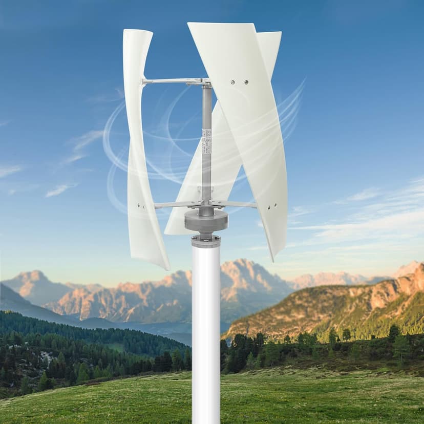 Wind Turbine, 500W Vertical Axis Wind Turbine Generator Home Windmill Kit Hybrid Wind System with Controller for Home, Business, Industrial Energy Supply (500W 12V White)