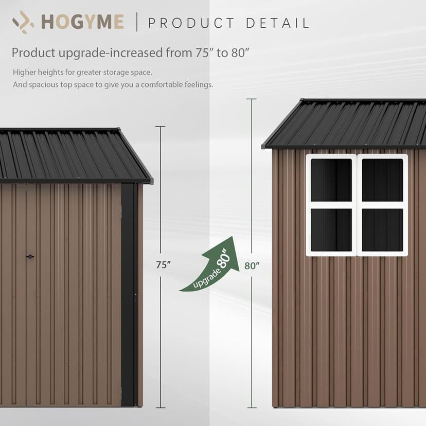 10x10 FT Large Outdoor Storage Shed, Metal Clearance Tiny Home with Windows & Lockable Doors for Backyard Garden, Patio Lawn, Placing Tools/Sundries/Guarder Inhabit/Raise Chickens/Poultry