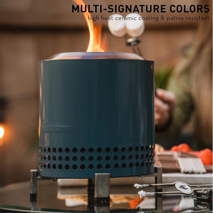 Solo Stove Mesa XL, 7 Inch Tabletop Fire Pit with Stand - Smokeless, Stainless Steel Fire Pit for Camping, Outdoor & Patio- Wood Burning or Pellet Fueled Portable Bonfire, 2.3lbs, Ash