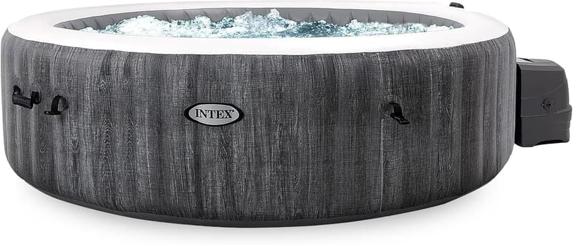 Intex PureSpa Plus 6 Person Portable Inflatable Round Hot Tub Spa with 170 Jets - Outdoor Blow-Up Hot Tub with Pump, Filter, Cover, and Dispenser Ball