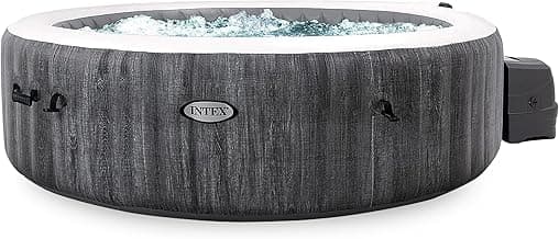 Intex PureSpa Plus 6 Person Portable Inflatable Round Hot Tub Spa with 170 Jets - Outdoor Blow-Up Hot Tub with Pump, Filter, Cover, and Dispenser Ball
