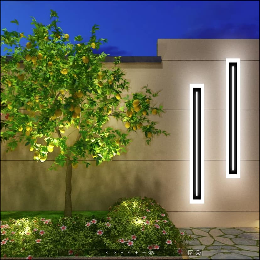 LED Long Wall Light Outdoor Wall Mounted Modern Lighting Fixture IP65 Waterproof Outdoor Wall Light, Suitable for Courtyard/Exterior Wall/Patio(6000K White Light, 23.6inch)