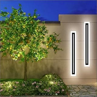 LED Long Wall Light Outdoor Wall Mounted Modern Lighting Fixture IP65 Waterproof Outdoor Wall Light, Suitable for Courtyard/Exterior Wall/Patio(6000K White Light, 23.6inch)