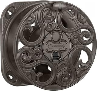 Suncast Sidewinder Side Scroll 60' Garden Hose Reel, Bronze