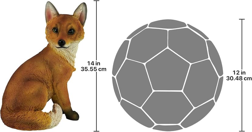 Design Toscano QL56241 Woodie The Woodland Fox Indoor/Outdoor Garden Animal Statue, 10 Inches Wide, 7 Inches Deep, 14 Inches High, Full Color Finish