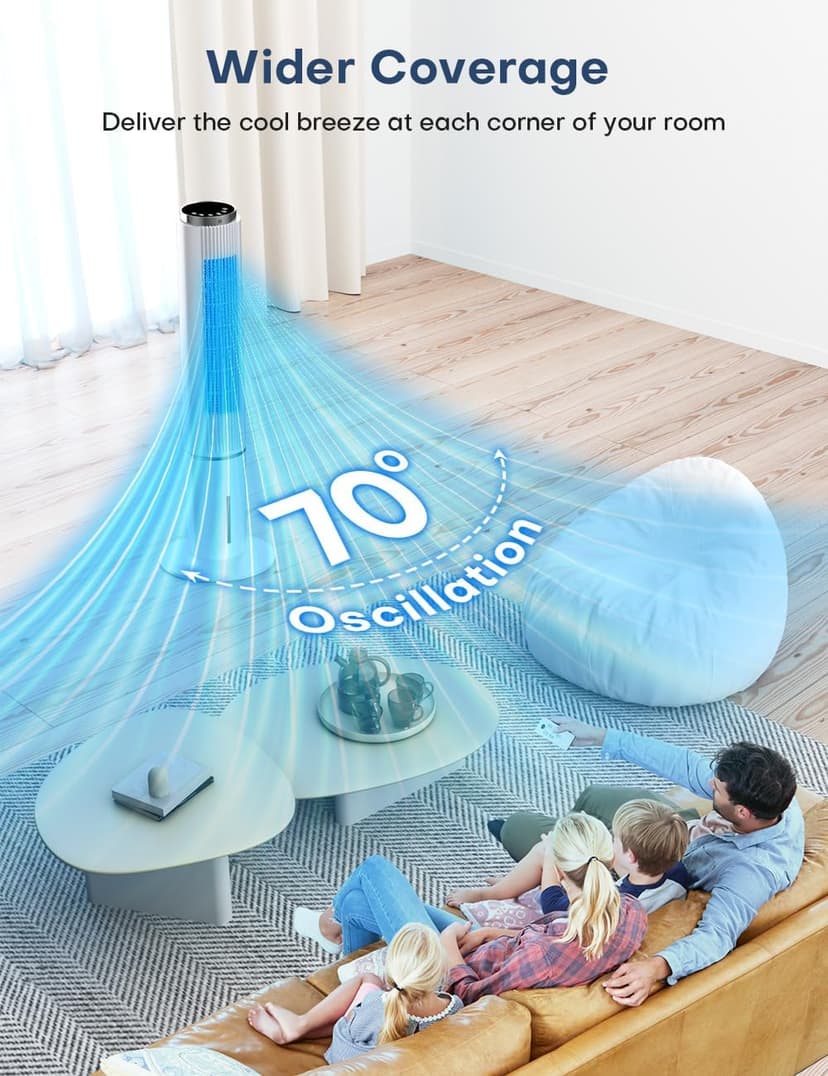 42 INCH Portable Air Conditioners w/LED Touch Screen, 4 Mode&3 Speed,1-Gal Tank for 15H Cooling Evaporative Air Cooler,12H Timer, No Hose No Window Needed, 90° Oscillating AC Unit for Bedroom