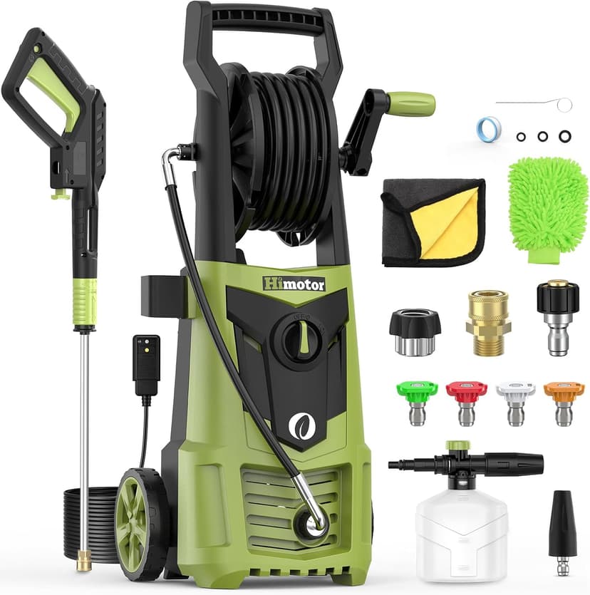 Pressure Washer, 4000PSI 2.8 GPM Power Washer with 35FT Power Cord and 26FT Hose, Electric Pressure Washer with 5 Nozzles & 500ml Foam Cannon, Cleaning for Cars, Home, Driveways, Yards, Pools