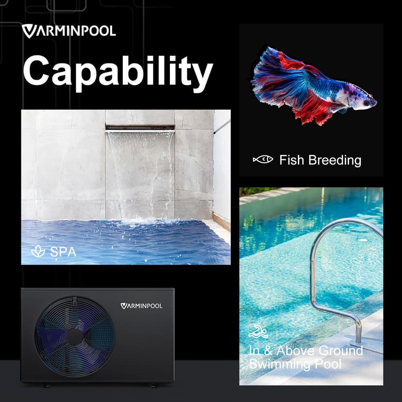 WiFi Control Smart Electric Pool Heater, 30000 BTU, Pool Heat Pump for Above Ground and Inground Pool up to 8000 Gallons, Smart Inverter with Titanium Heat Exchanger, 120V