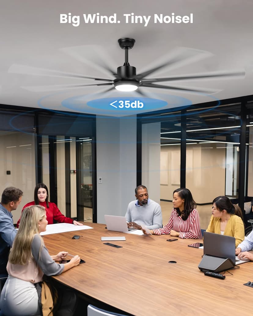 72 Inch Large Industrial Ceiling Fan with Light and Remote-8 Aluminium Blades Ceiling Fan with Energy Efficient DC Motor,Reversible Airflow-Ideal for Living Room,Patio,Garage,and Commercial Spaces