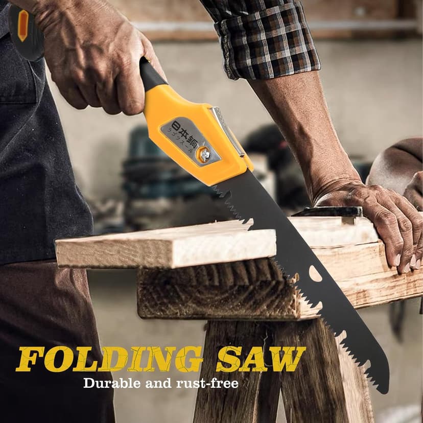 Folding Camping Saw Pruning Hand Saw, Portable Survival Saw Backpacking Tree Limb Cutter Garden Pruner tool for Camping, Dry Wood and Trees