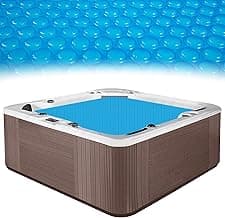 Spa and Hot Tub Cover - 7 × 7 FT 16-mil Square Hot Tub Thermal Insulation Solar Blanket Bubble Cover, 210 × 210 CM