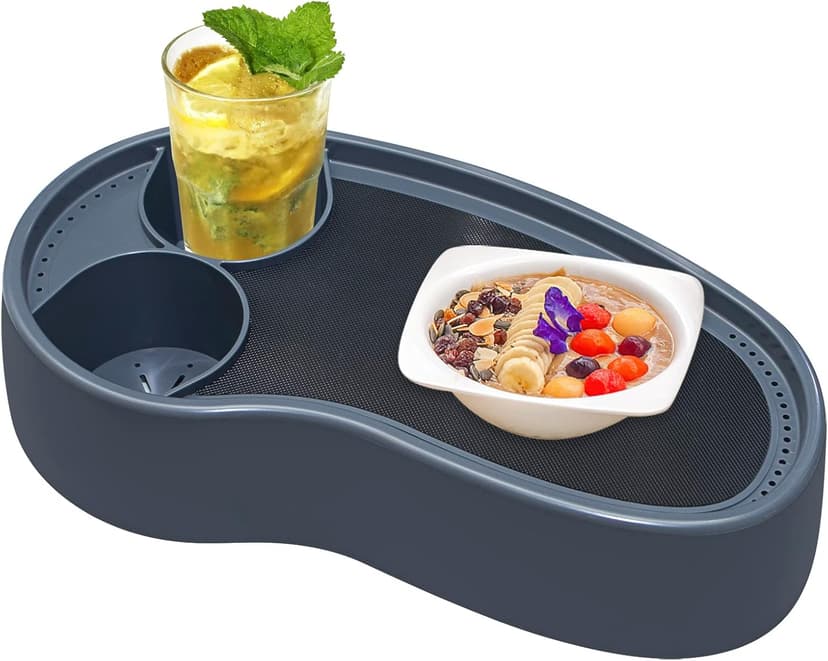 Adjustable Hot Tub Tray with 2 Cup Holders, Stable, Heavy-Duty, Nonslip Drink Holder for Aboveground Bathtub, Spa with Wall Thickness Of 2'' to 7.5''